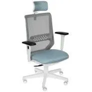 Кресло БЮРОКРАТ EXPERT серый сиденье голубой 38-405